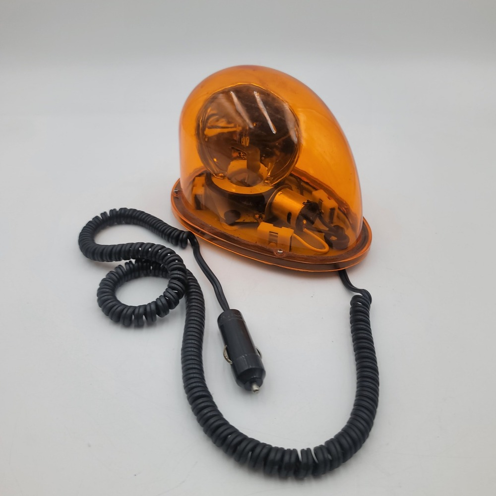 Amber Emergency Rotating Beacon Light 12V Magnetic Base Teardrop Warning Lamp